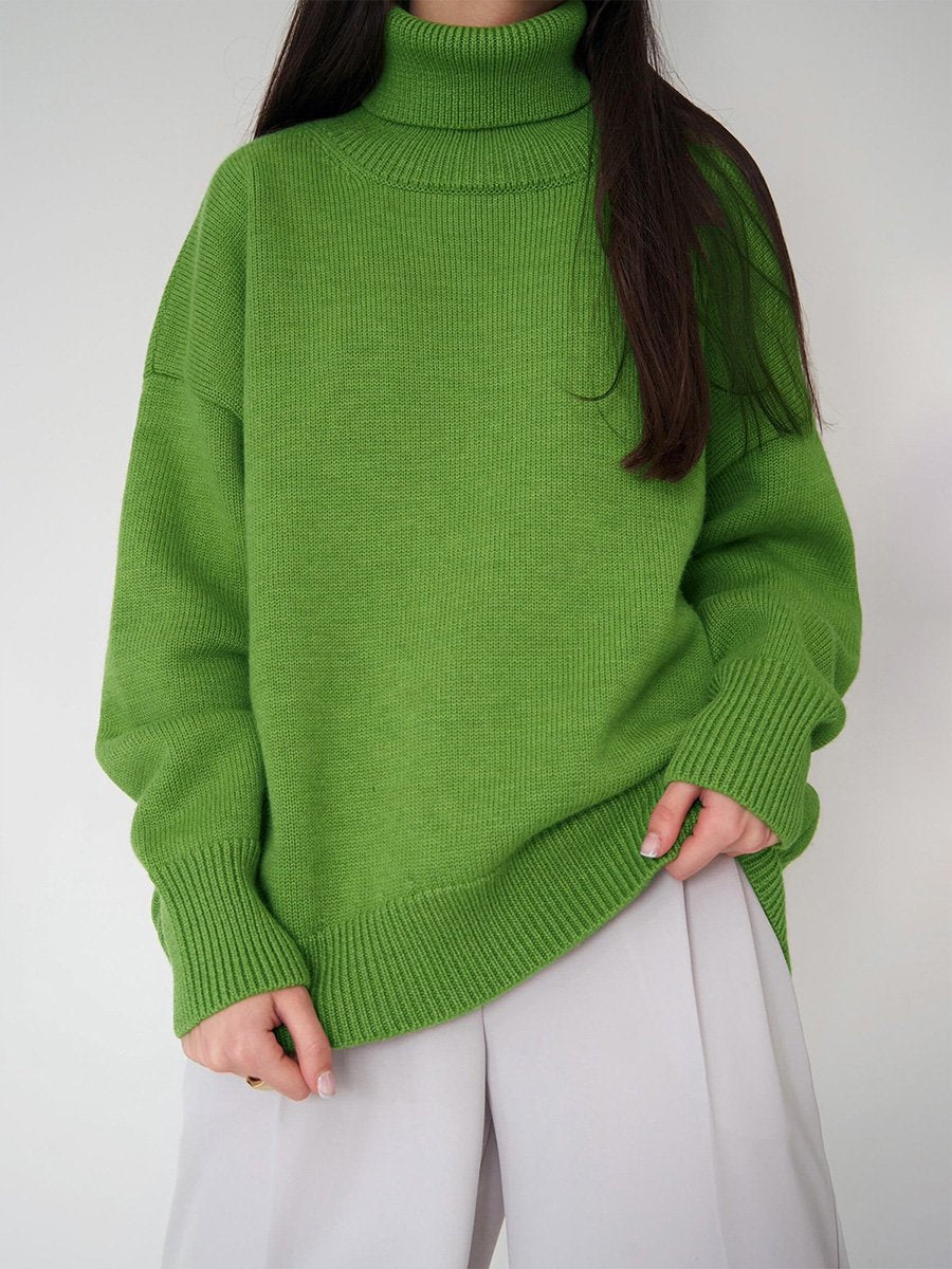 Turtleneck Loose Classic Versatile Solid Color Pullover Sweater