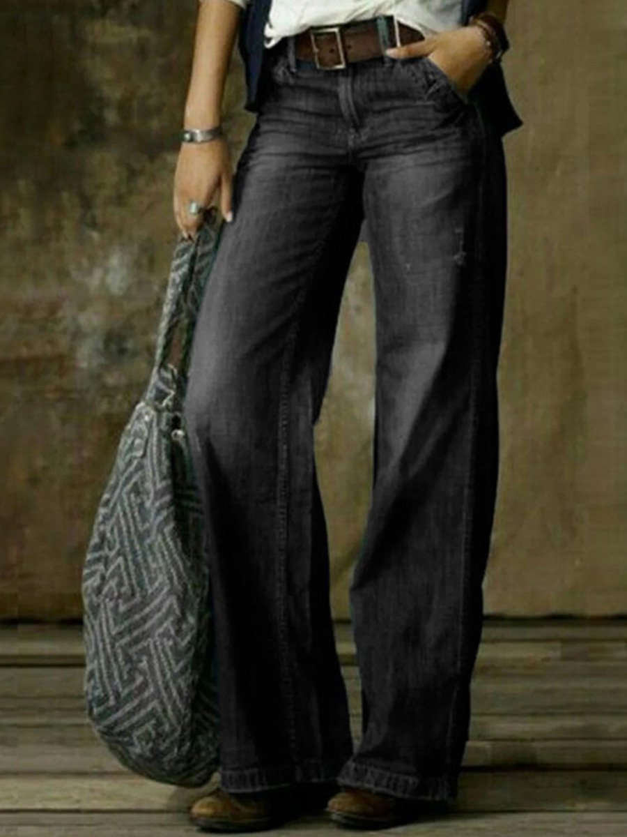 Retro Fashion Casual Straight Wide Leg Jeans