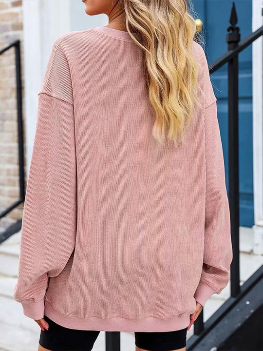 Casual and Comfortable Loose Round Neck Long Sleeve Sweatshirt