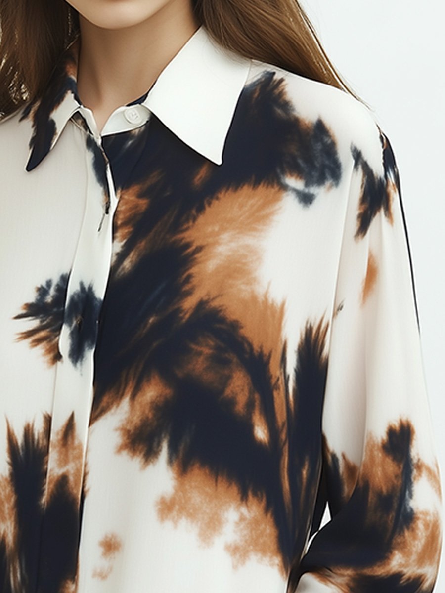 Abstract Tie-Dye Shirt with Oversized Silhouette