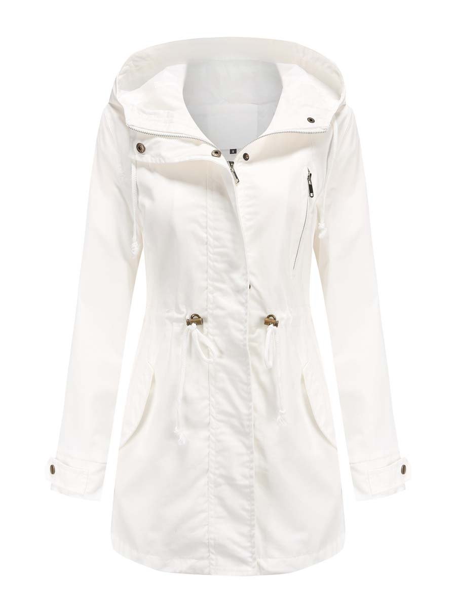 Women's Vintage Cotton Hooded Trench Coat