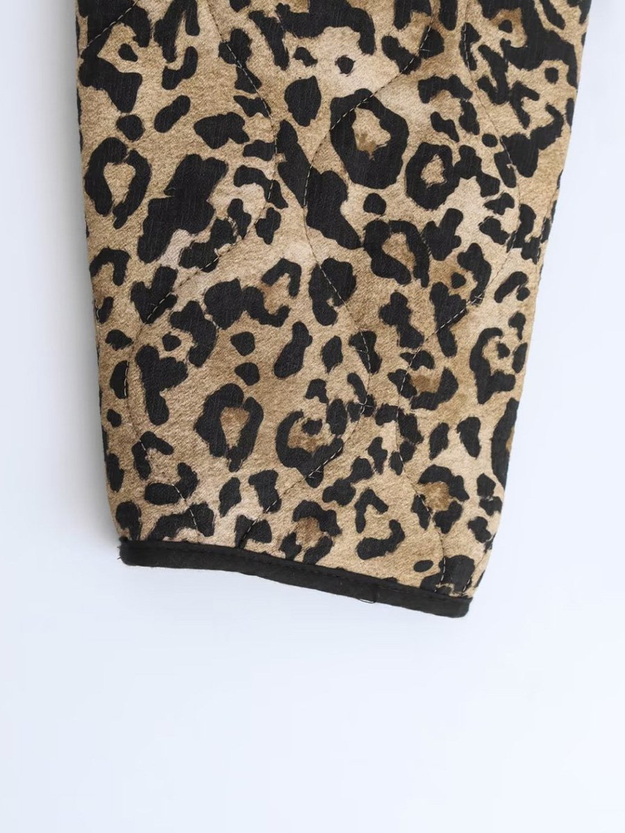 Fashionable Leopard Print Cotton Jacket