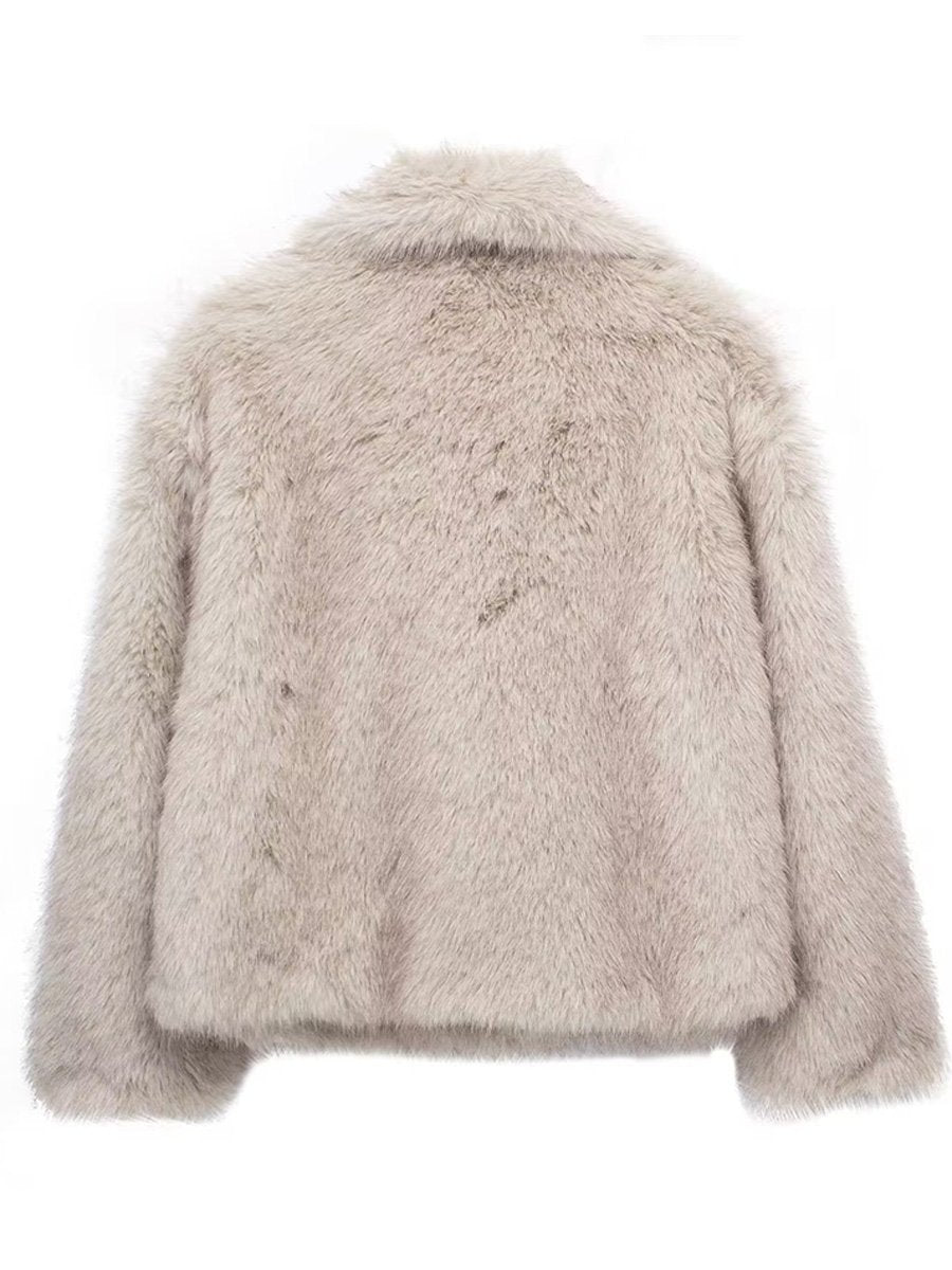 Fashion Lapel Fox Fur Coat