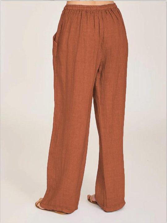 Loose Cotton and Linen Casual Trousers