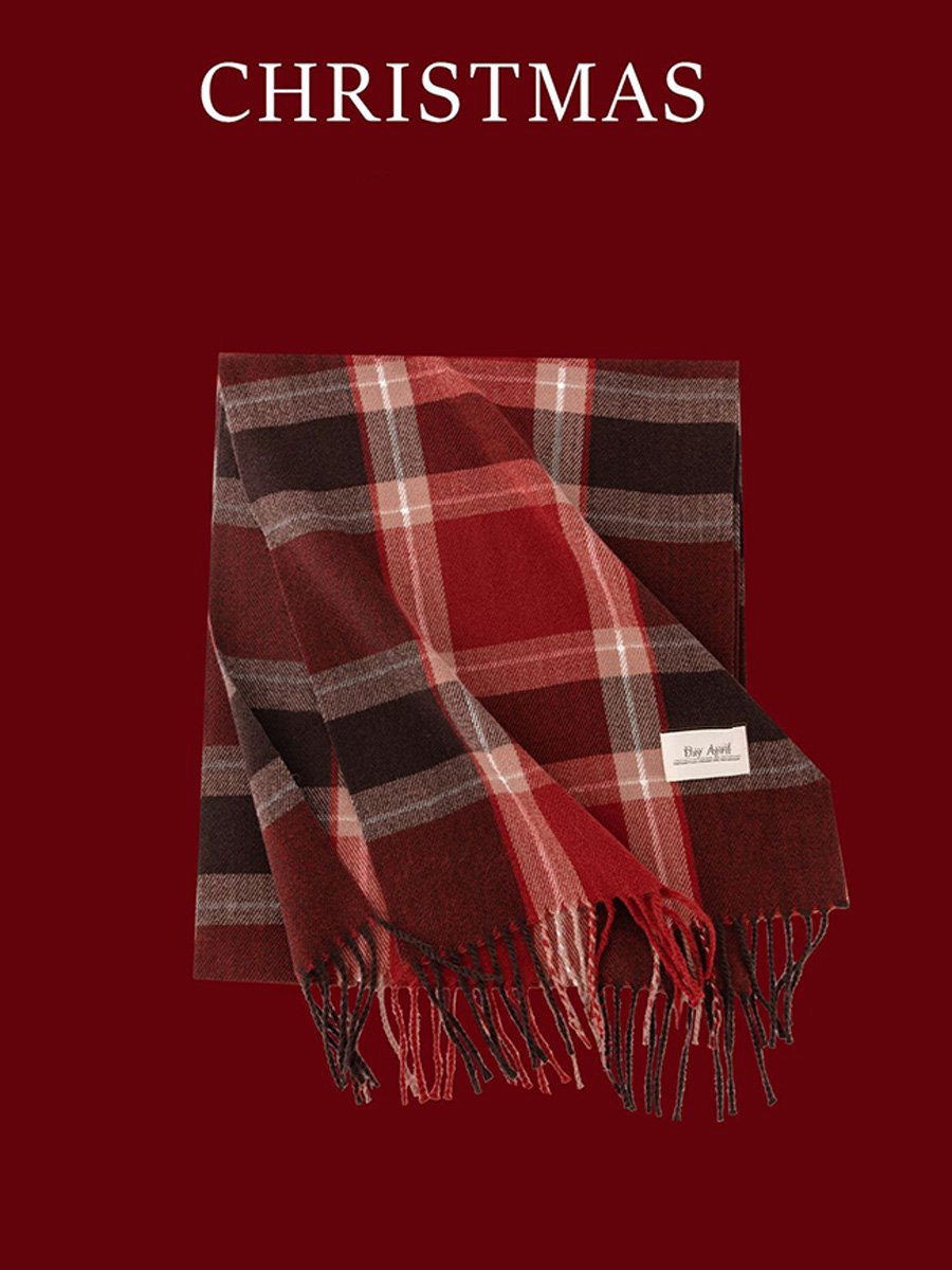 Christmas Red Plaid Scarf