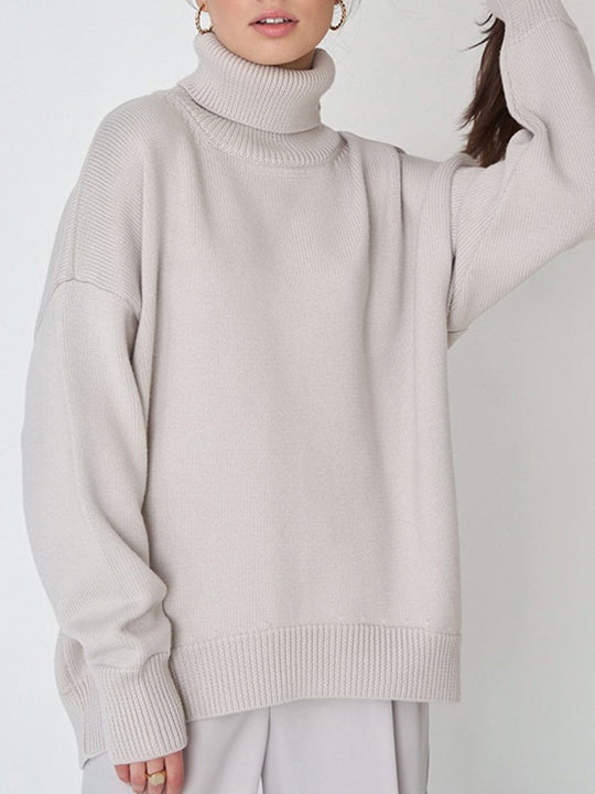 Turtleneck Loose Classic Versatile Solid Color Pullover Sweater