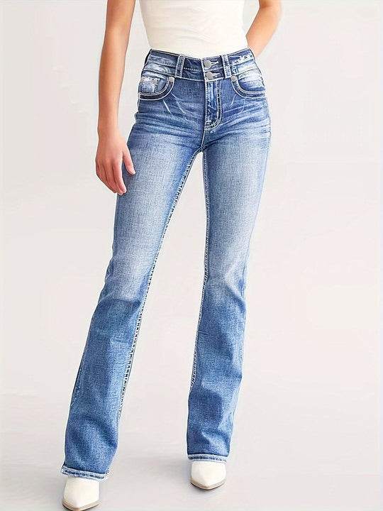 Women's Embroidered Casual Slim Jeans