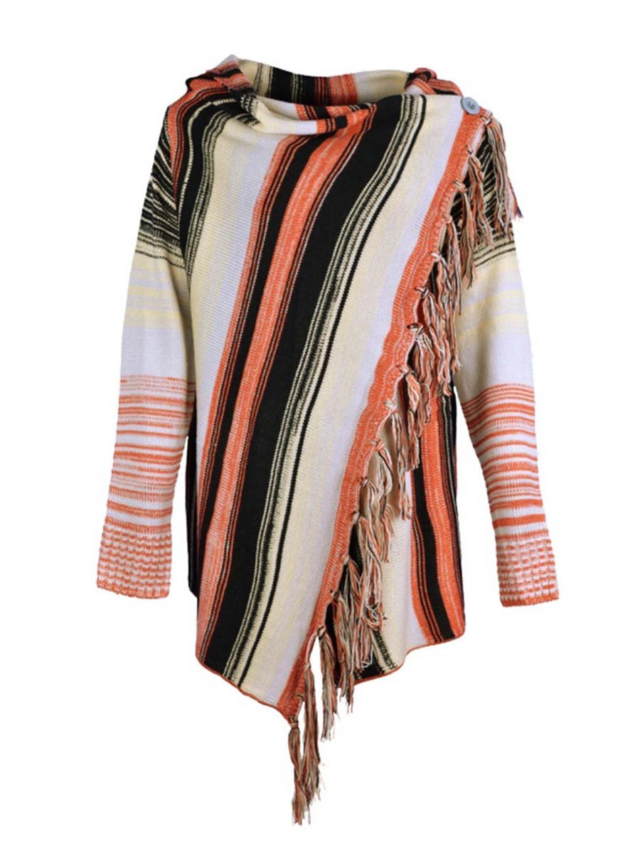 Women's Fringed Knitted Cardigan Shawl