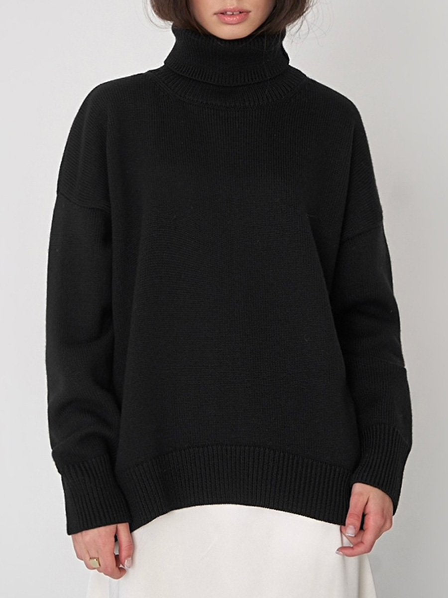 Turtleneck Loose Classic Versatile Solid Color Pullover Sweater