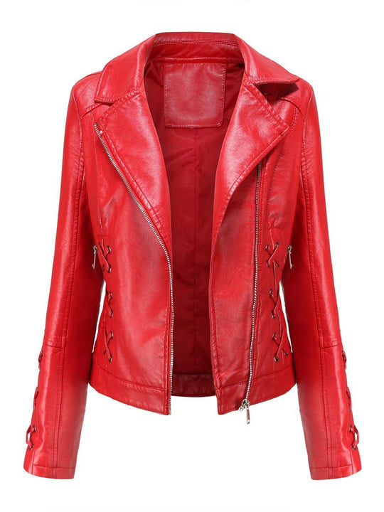 Women's Vintage Strappy Leather Jacket