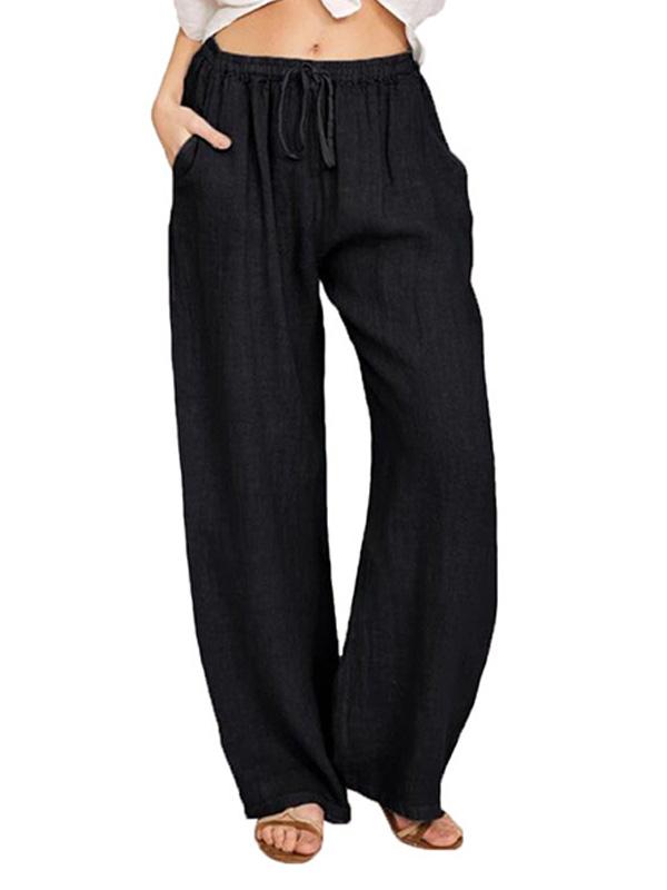 Loose Cotton and Linen Casual Trousers