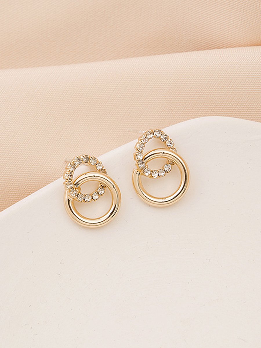 Delicate Rhinestone Hoop Earrings