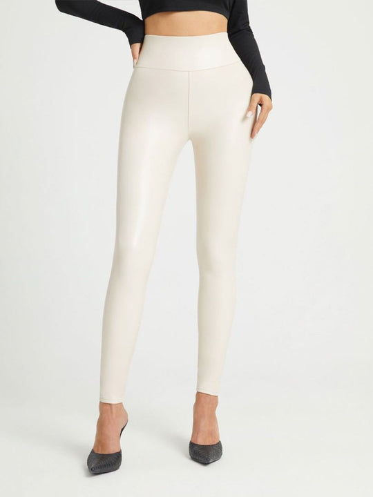 High Waist Slim Fit Velvet and Thick Leather Pants