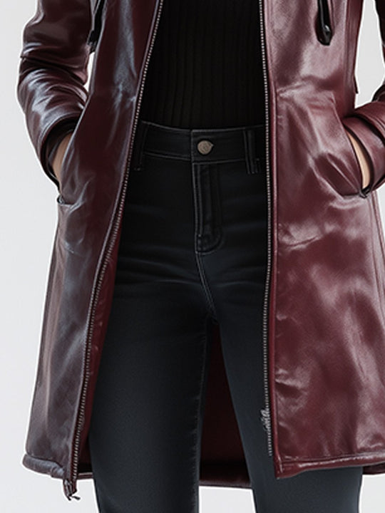 Casual Retro Loose Warm Long Leather Jacket