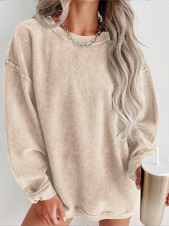 Casual and Comfortable Loose Round Neck Long Sleeve Sweatshirt