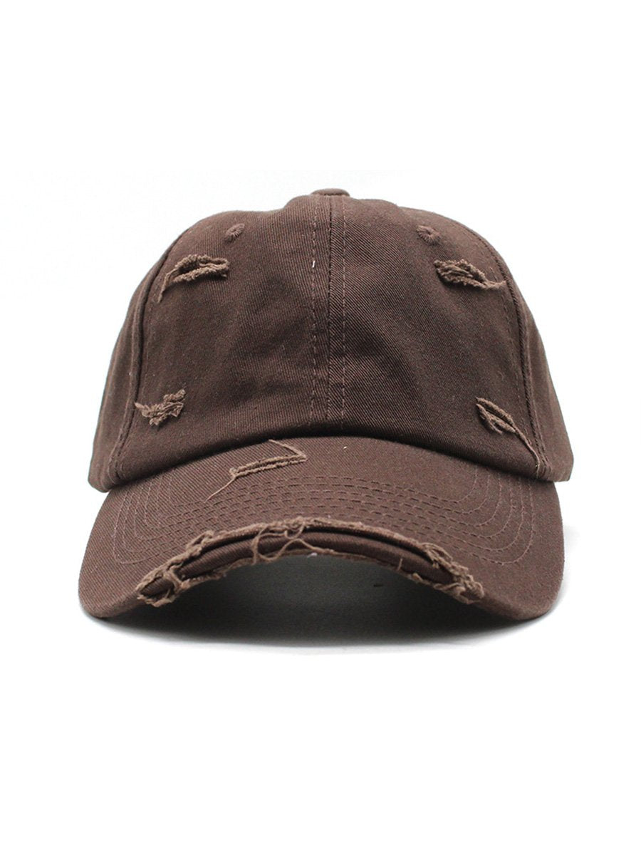 Retro All-match Distressed Hole Baseball Cap