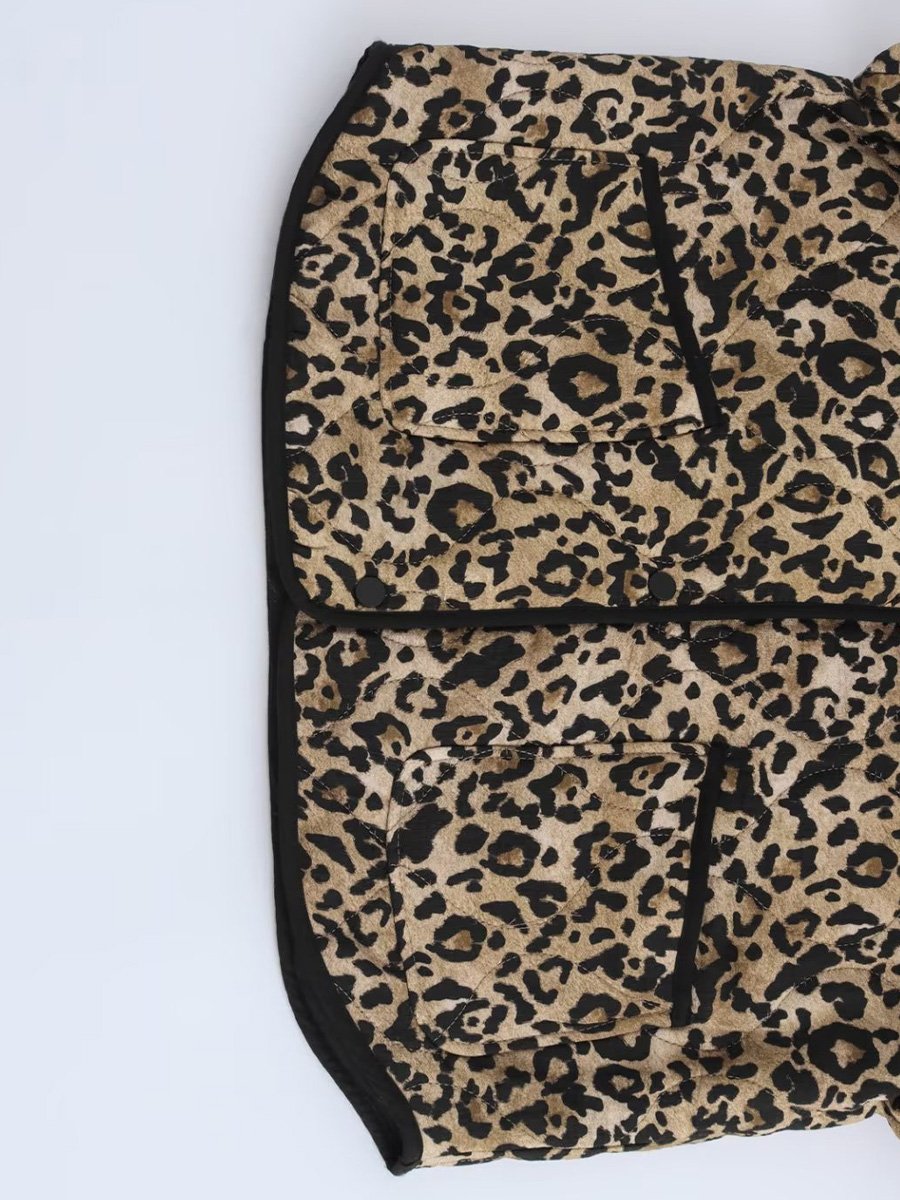 Fashionable Leopard Print Cotton Jacket