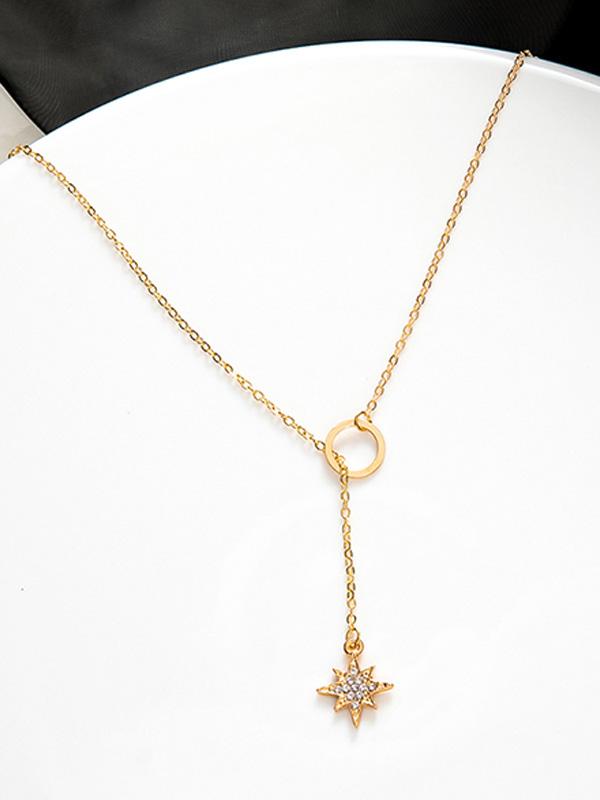 Elegant and Simple Design Eight-pointed Star Necklace