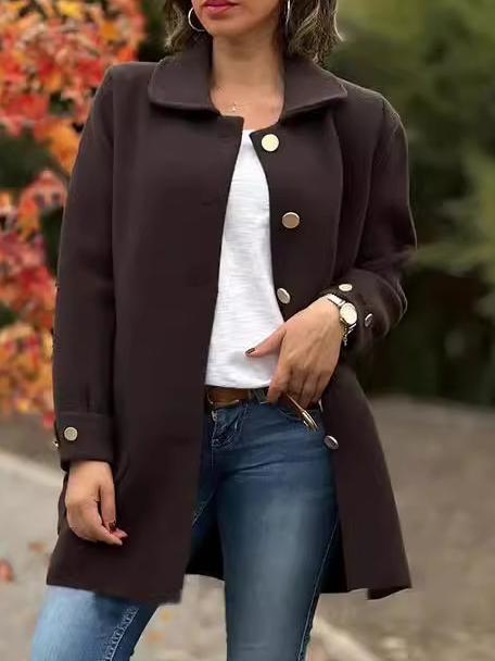 Elegant Bowknot Single-breasted Woolen Coat