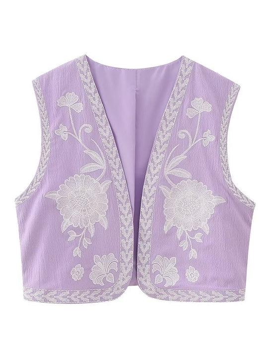 Floral Embroidered Vest