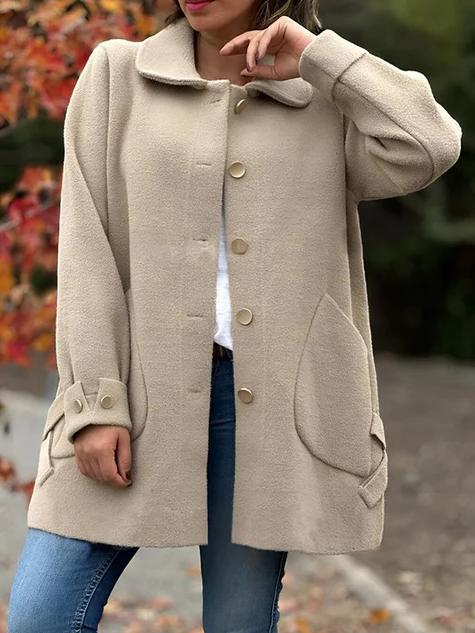 Elegant Bowknot Single-breasted Woolen Coat