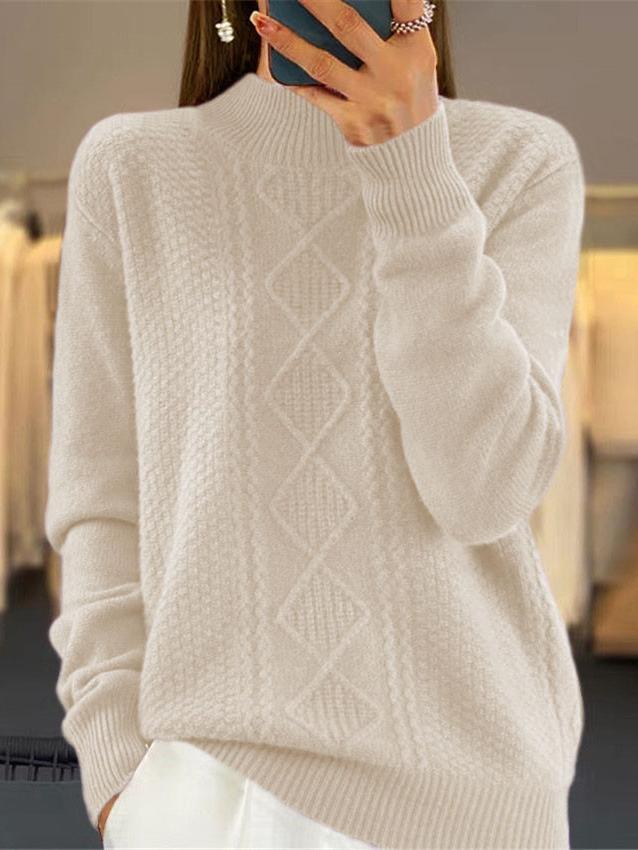 Stylish Half-high Neck Twisted Thickened Sweater