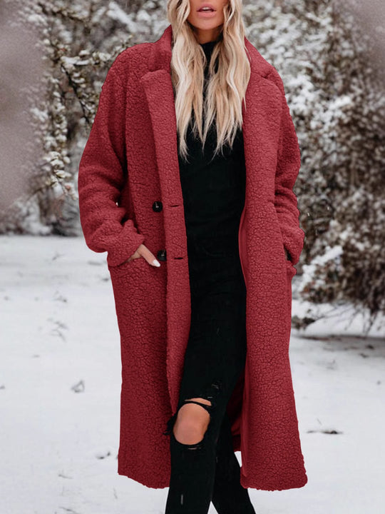 Women Thickened Warm Teddy Girl Long Coat