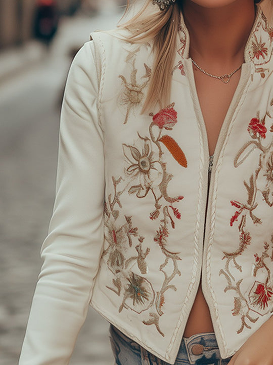 Embroidered Elegance Vintage Vest