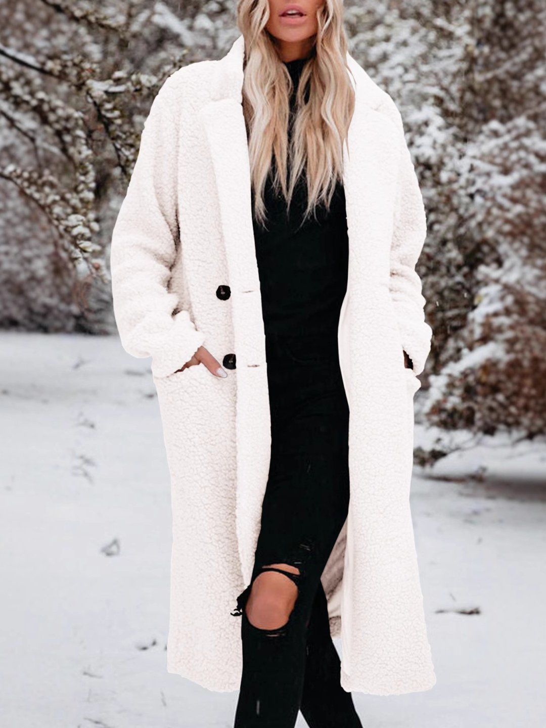 Women Thickened Warm Teddy Girl Long Coat