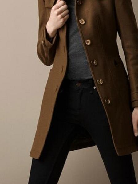 Elegant Lapel Mid-length Woolen Trench Coat