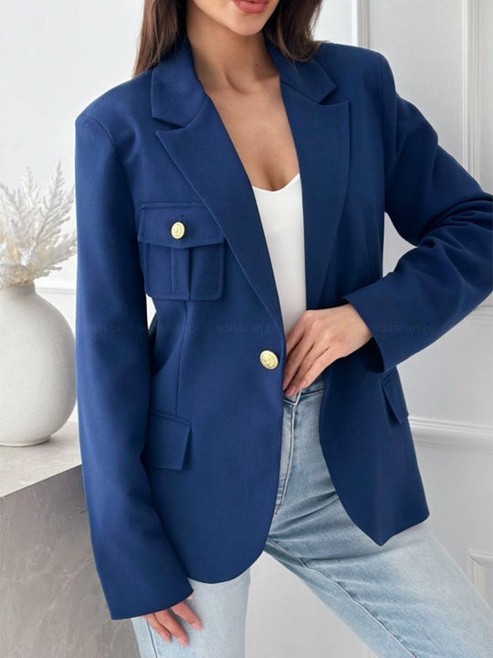 Long Sleeve Button Pocket Blazer