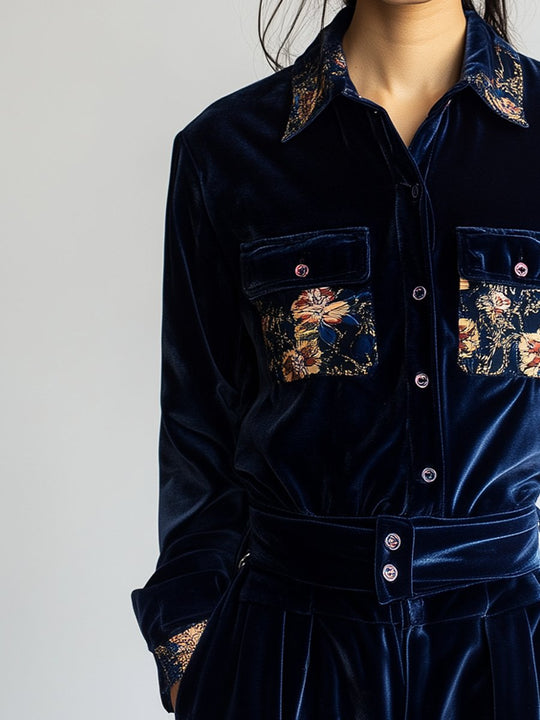 Midnight Velvet Digital Printed Shirt