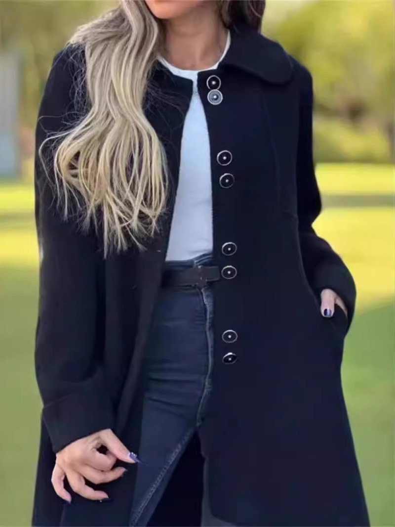 Elegant Single-breasted Wool Coat