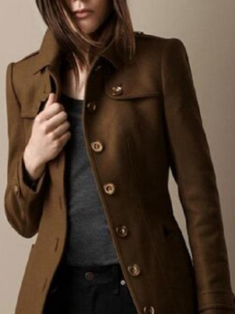 Elegant Lapel Mid-length Woolen Trench Coat