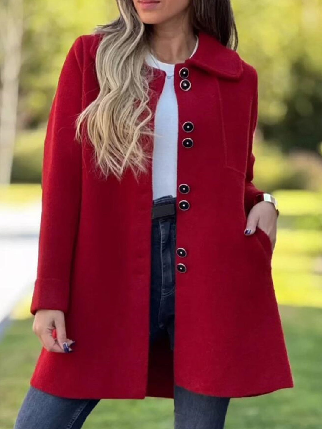 Elegant Single-breasted Wool Coat