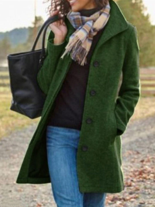 Thickened Mid-Length Woolen Coat