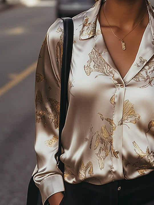 Golden Glow Satin Blouse