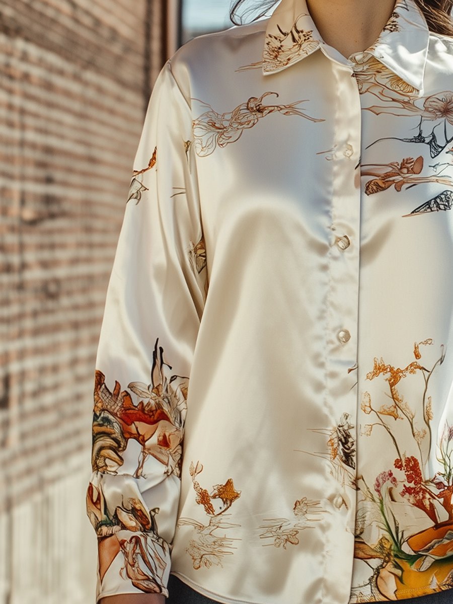 Autumn Serenity Silk Blouse