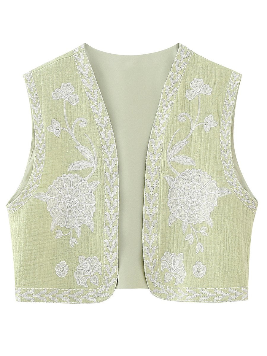 Floral Embroidered Vest