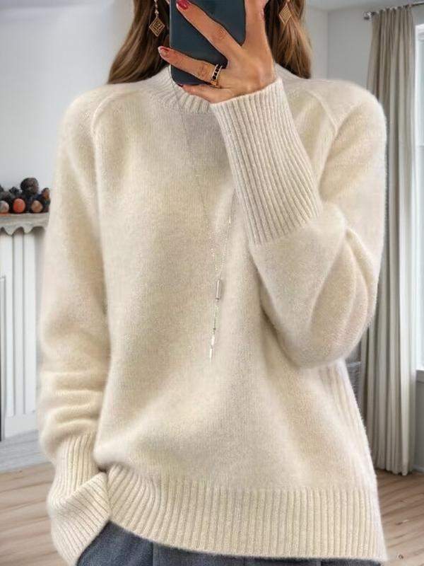 Basic Solid Color Turtleneck Thick Knit Pullover Sweater