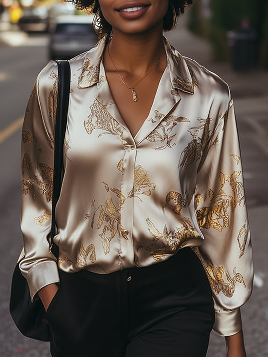 Golden Glow Satin Blouse