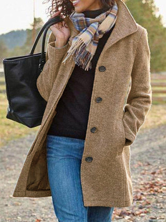 Thickened Mid-Length Woolen Coat