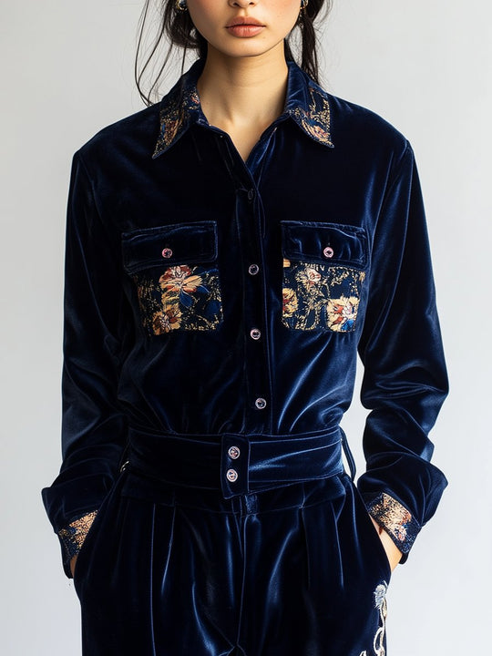 Midnight Velvet Digital Printed Shirt