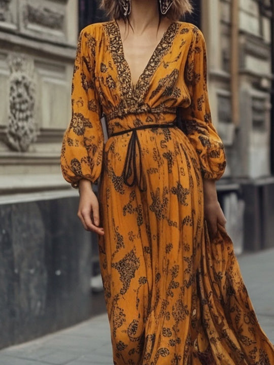 Golden Hour Bohemian Maxi Dress