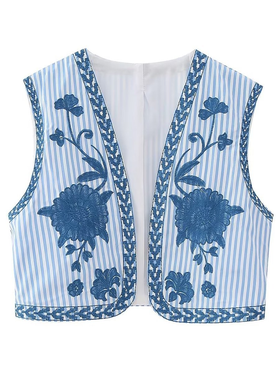 Floral Embroidered Vest