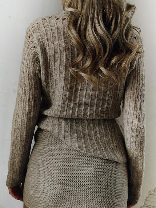 Casual Chic Lapel Hollow Out Loose Knited Cardigan