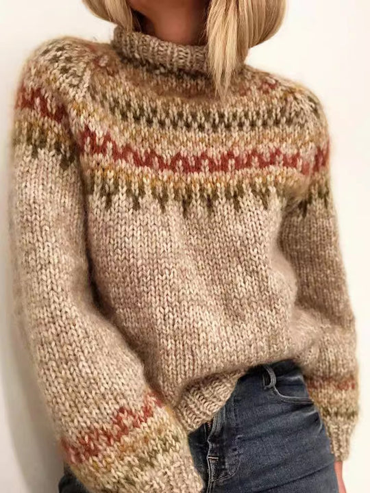 Half Turtleneck Jacquard Sweater