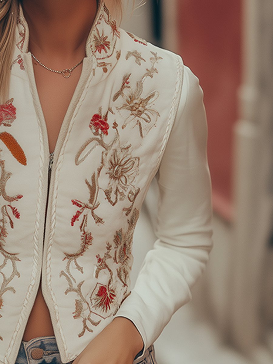 Embroidered Elegance Vintage Vest