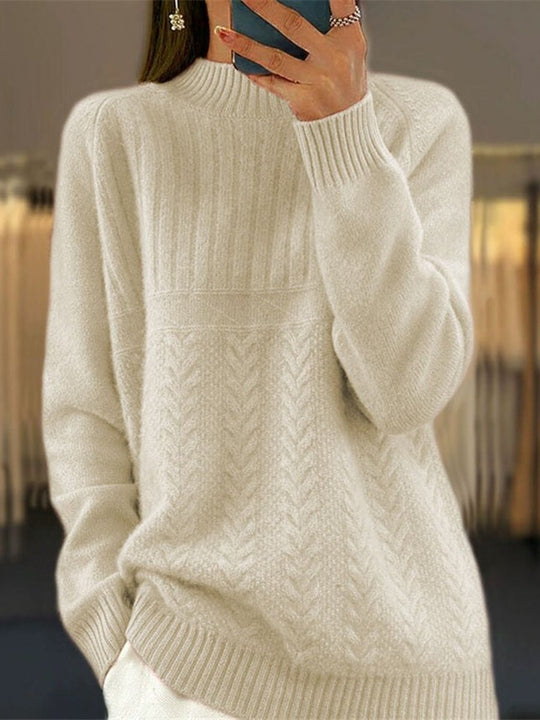 Long Sleeve Ribbed Half Turtleneck Pullover Sweater