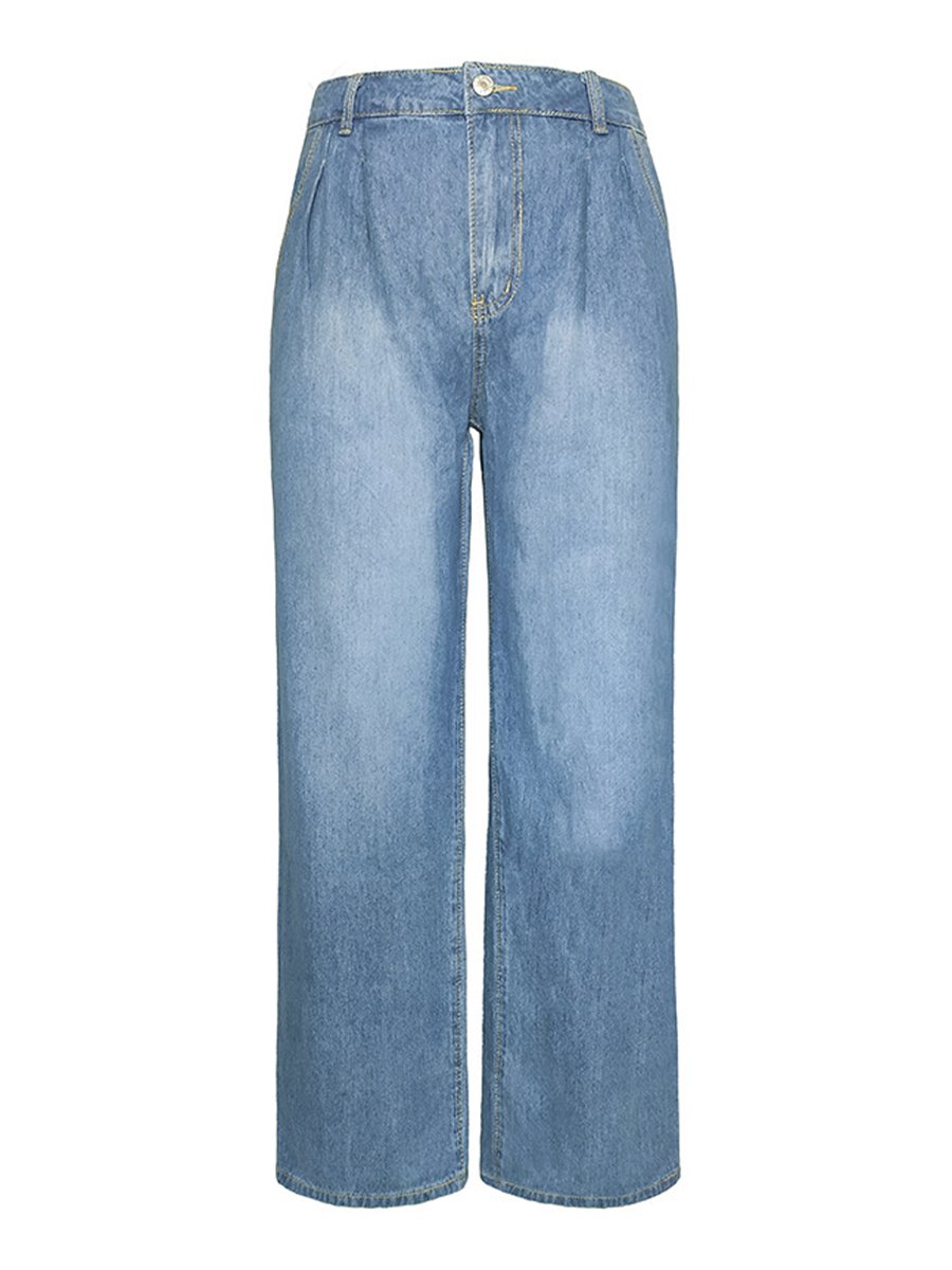 Retro High Waist Wide Leg Loose Denim Pant